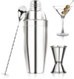 24OZ Cocktail Shaker Set - Cocktail Bar Martini Drink Shaker Set with Strainer, Stainless Steel Bartender Kit Drink Mixer with Jigger, Mixing Spoon, Bar Accessories for Beginners