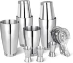 Cocktail Shaker Set Bartender Kit, 12 Pcs Boston Drink Shaker with Strainer Bartending Martini Shaker Tin with 18oz & 28oz Mixed Alcohol Shaker Stainless Steel Bar Tool for Beginner