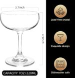 Crystal  Champagne and Cocktail Glasses Daiquiri Manhattan Glasses Set of 12 Martini Drinking Set for Parties, Bars and Gifts, 7 oz
