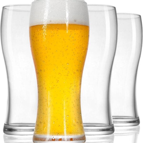Beer Glasses Set of 4, 15.5 oz Pint Glasses Pilsner Glasses for Father, Beer Mug Gifts for Men