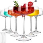 Martini Glasses Set of 6, 9oz Glasses, Hand Blown Crystal Cocktail Glasses for Espresso Martini, Manhattan,Home Bar,Gift Set