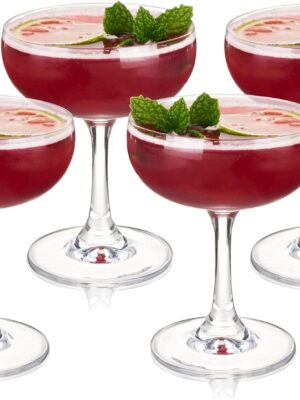 Glass, Martini Glasses for Cocktail Party, Perfect for Espresso Martini, Manhattan, Champagne, Elegant 7 oz Glassware for Home Bars, Wedding Gifts, Margarita Glasses Set of 4
