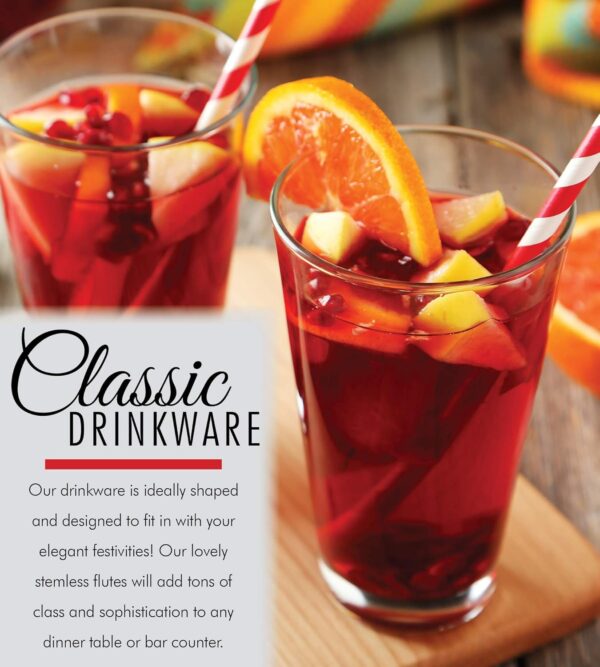 Pint Beer Glasses Set of 4 – 16 oz Tall Clear Drinking Glasses and All Purpose Tumblers – Heavy Base Cocktail, Water, Juice Glass – Pub Style Design For Home Dining, Bars, and Parties