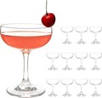 Crystal  Champagne and Cocktail Glasses Daiquiri Manhattan Glasses Set of 12 Martini Drinking Set for Parties, Bars and Gifts, 7 oz