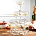 Glasses, 9.5 oz Vintage Martini Glass Set 6 Pcs, Unique Margarita Glass, Classic Cocktail Glassware, Bar Drinking Glasses Set for Cocktail, Wine, Champagne, Espresso & Gift