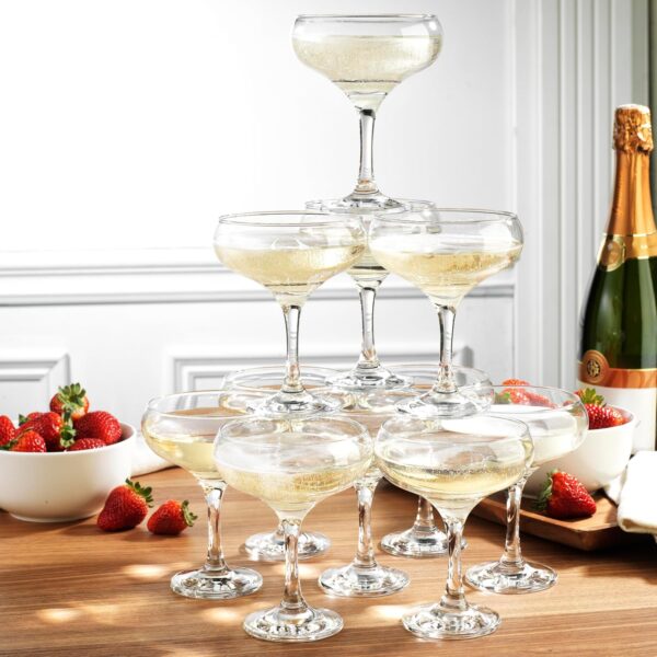 Glasses, 9.5 oz Vintage Martini Glass Set 6 Pcs, Unique Margarita Glass, Classic Cocktail Glassware, Bar Drinking Glasses Set for Cocktail, Wine, Champagne, Espresso & Gift
