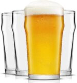 19oz Beer Pint Glasses Set of 4. Large Beer Pint Glass Capacity in a Traditional Pub Drinking Glasses Design. Oversized Beer Glasses Set for Guinness, Stout, and Big Craft Beer Glasses